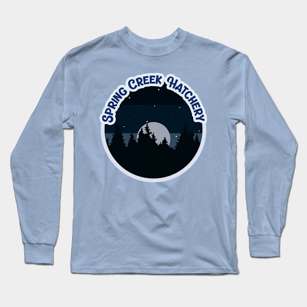 Spring Creek Hatchery Campground Campground Camping Hiking and Backpacking through National Parks, Lakes, Campfires and Outdoors of Washington Long Sleeve T-Shirt by AbsurdStore